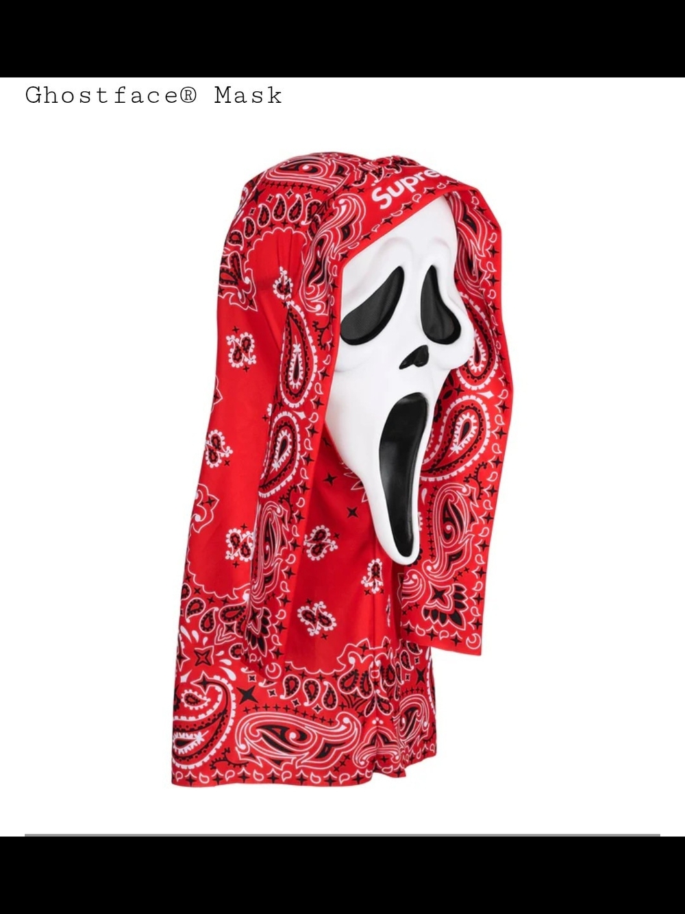 Supreme Red bandana Ghostface Mask (scream mask)